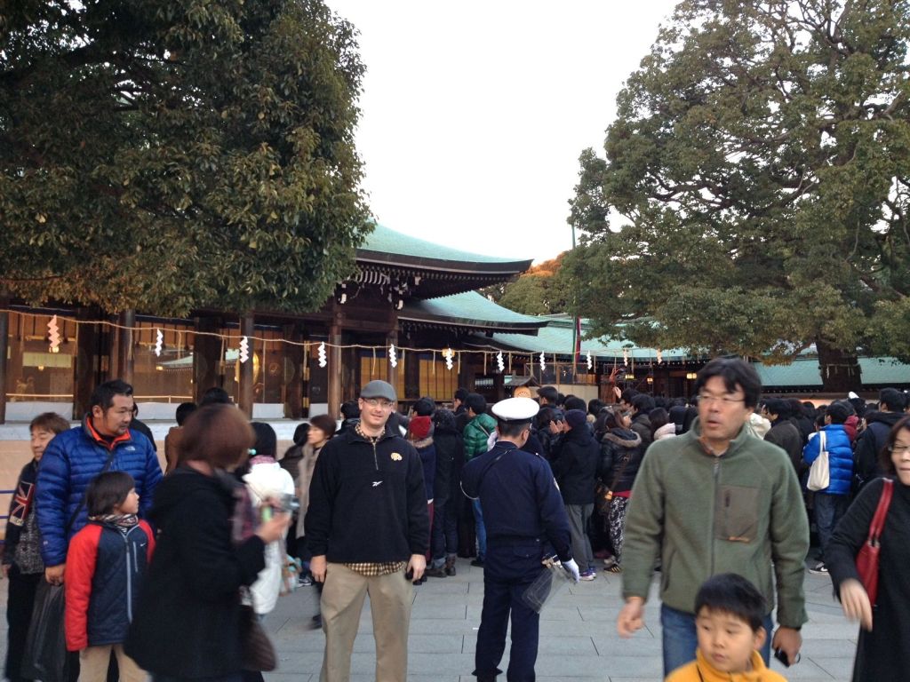 Your author posing in front of Meiji Shrine in Tokyo on New Year's Day.