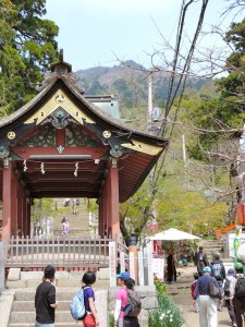 The beginning of the Shirakumobashi course. You can barely see the two peaks of Mount Tsukuba through the cables and poles and other crap.