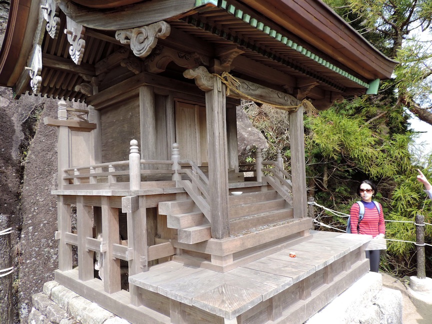 One of the many smaller shrines that dotted the trail. And Lisa.